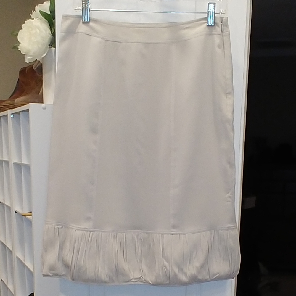 BURBERRY LONDON TAN SILK SKIRT 8 - Picture 5 of 7